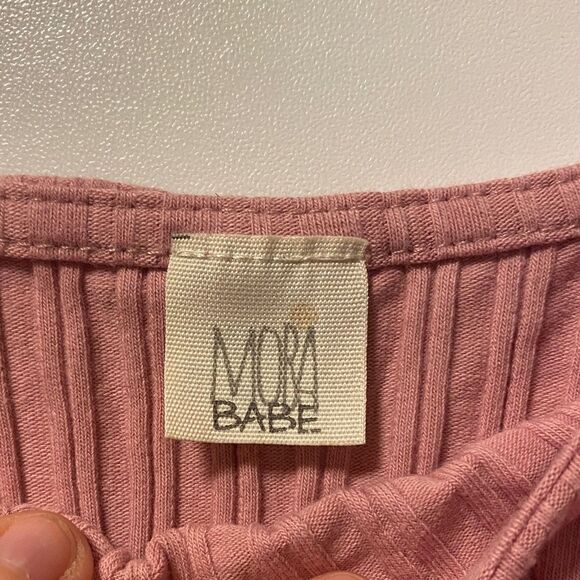 Blush Ribbed Tank Top with Side Ties Pink Bow Crop Top Going Out Top Beach Small - Picture 3 of 3